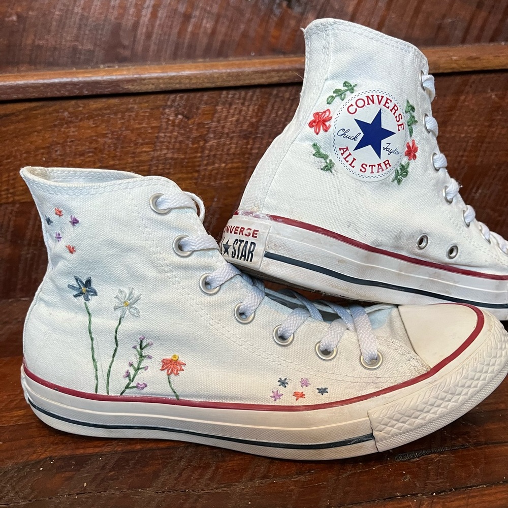 White converse high tops